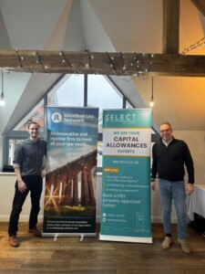 Property Matters Lunch - Drinks sponsor Al Shaw from Elect with Liam Mulvee