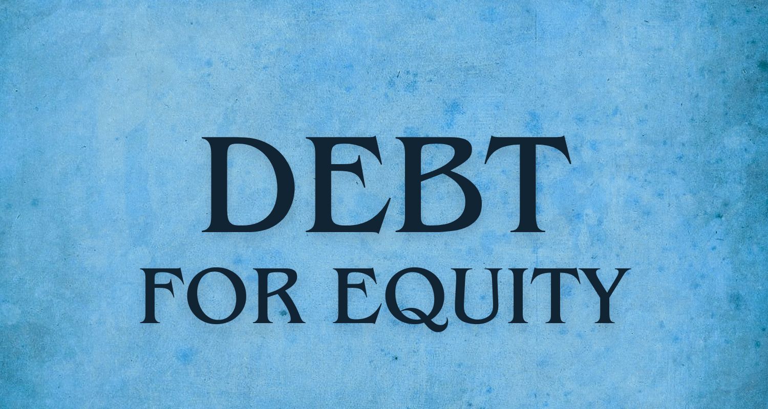 What is a debt for equity swap and why companies use them A debt for equity swap is a corporate restructuring transaction in which a company’s debt is converted into equity. Instead of repaying some or all of what is owed in cash, the company issues shares to the creditor, who becomes a shareholder in the business.