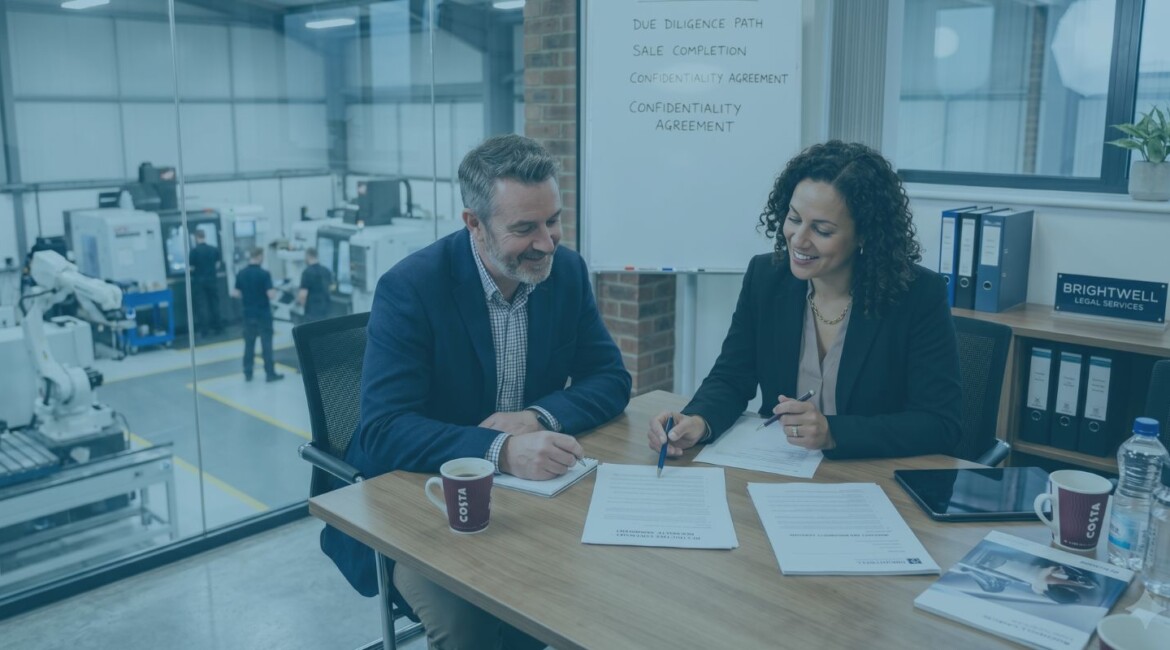 Business owner reviewing legal questions before selling a business Plain-English legal guide to selling a business in England and Wales