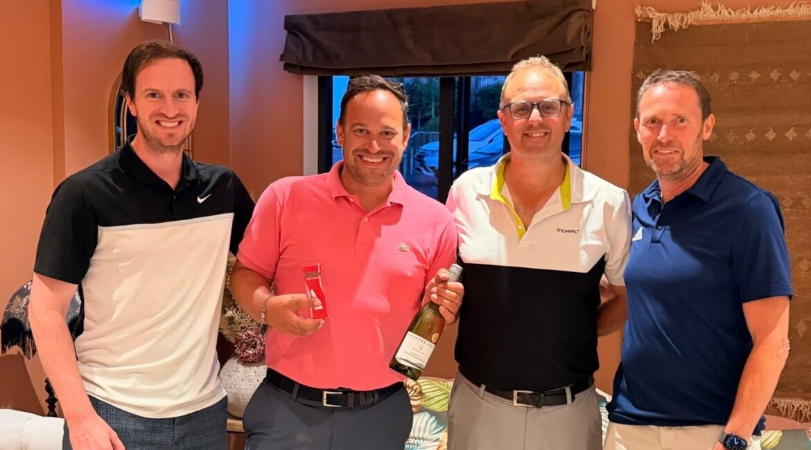 Liam Mulvee and guests at the JLN summer golf evening at Cuckfield Golf Club
