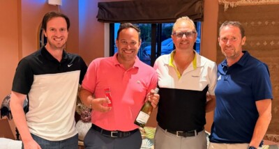 Liam Mulvee and guests at the JLN summer golf evening at Cuckfield Golf Club
